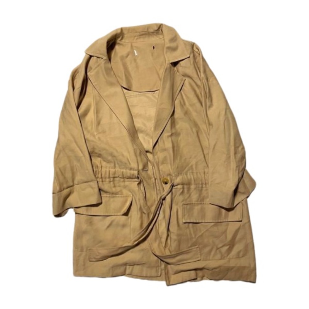 light weight beige waist-length trenchcoat (M)